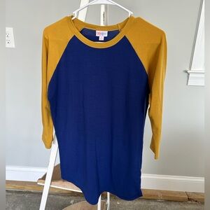 Lularoe Women’s Blue and Yellow Shirt